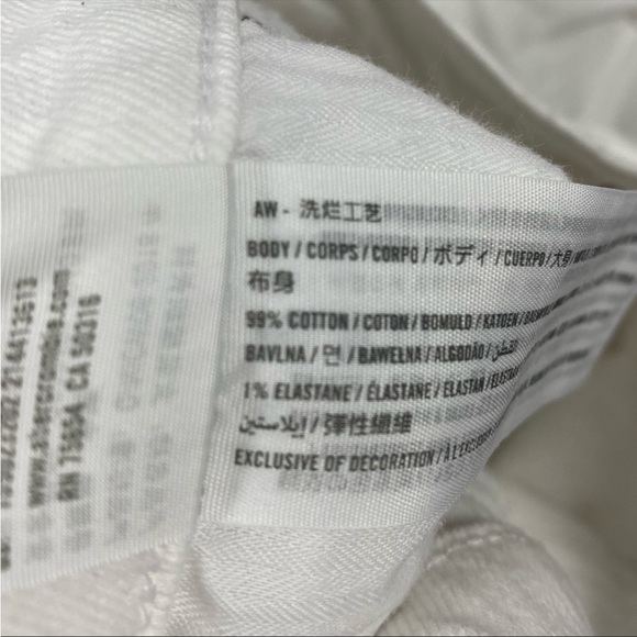 Abercrombie High Rise Mom Jeans White Distressed Size 25 Regular Length - Picture 4 of 5